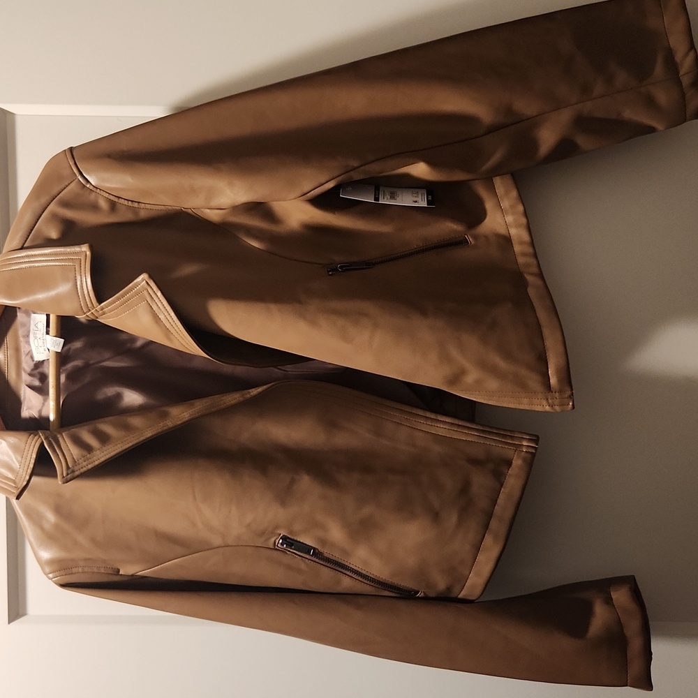 Sofia by Sofia Vergara FAUX Leather MOTO Jacket